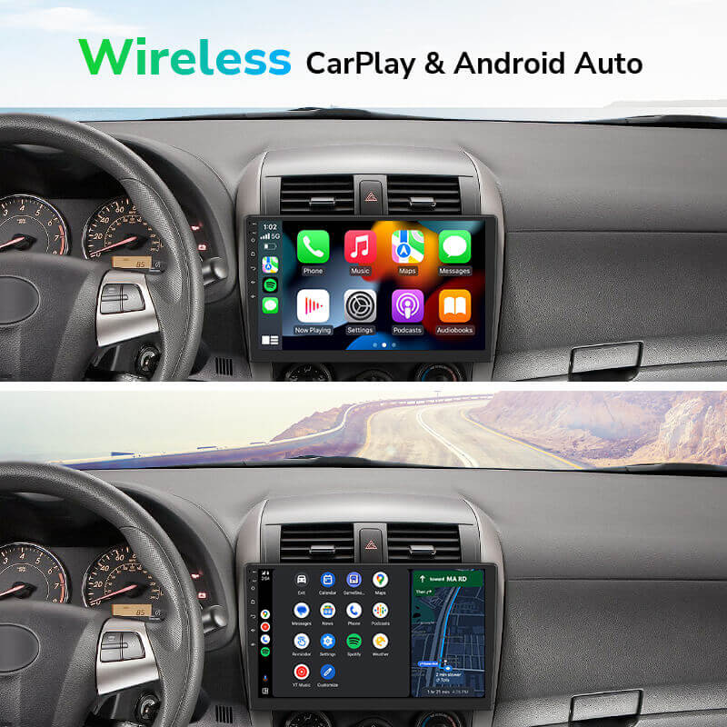 Eonon Android 13 Double Din Wireless Apple CarPlay & Android Auto Car Radio with 6GB RAM & 10.1 Inch QLED Touch Screen